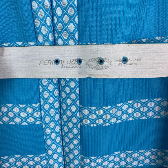 Vintage 70’s Blue and White Striped Long Sleeve Dress Med - Picture 4 of 6